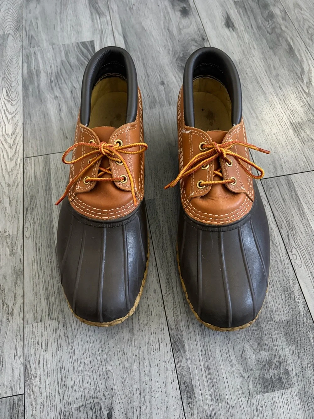 L.L. Bean Brown and Black Classic Short Duck Bean Boots